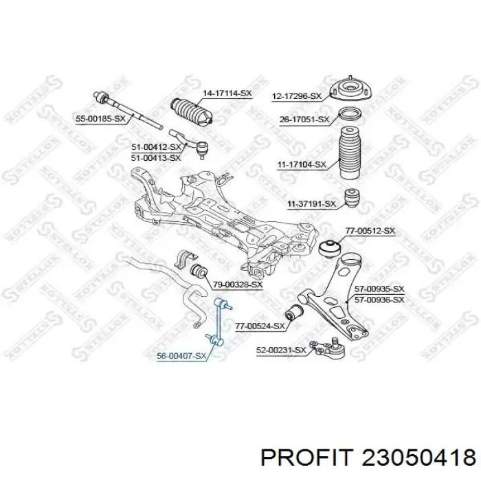 Стійка стабілізатора переднього 23050418 Profit