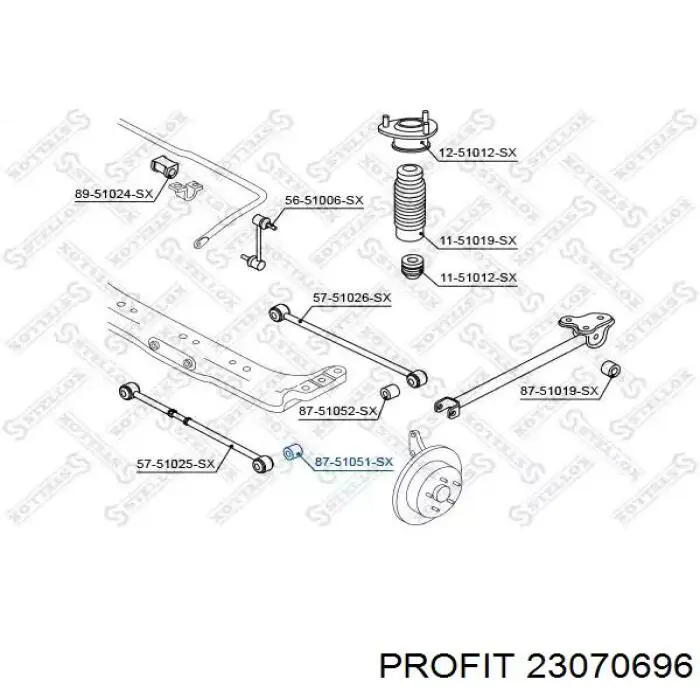 Сайлентблок цапфи задньої 23070696 Profit