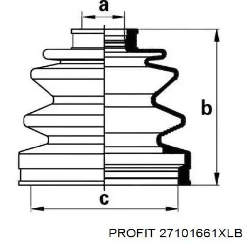 Пильник ШРУСа зовнішній 27101661XLB Profit