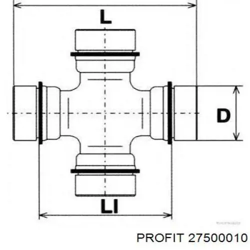 Хрестовина карданного валу 27500010 Profit