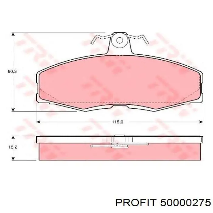 Купити 50000275 Profit Колодки гальмівні передні, дискові