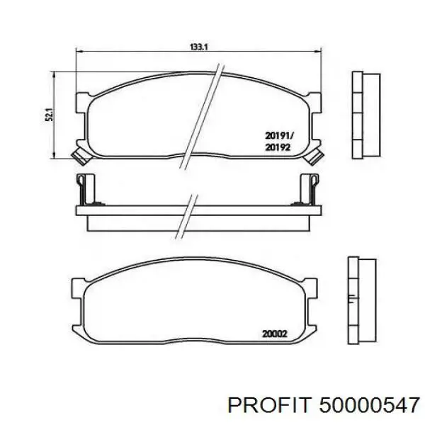 Колодки гальмівні передні, дискові 50000547 Profit