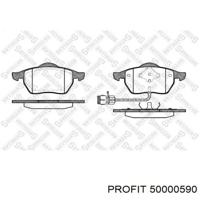 Колодки гальмівні передні, дискові 50000590 Profit