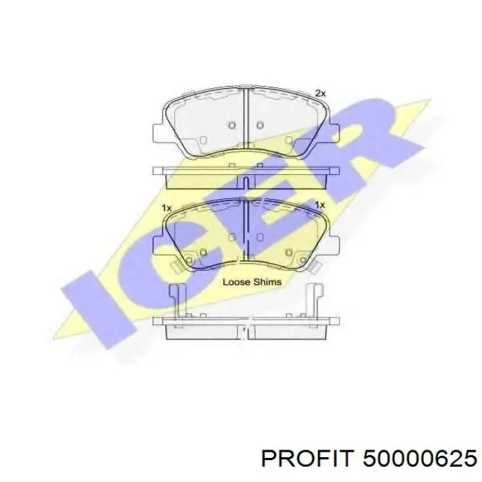 Колодки гальмівні передні, дискові 50000625 Profit
