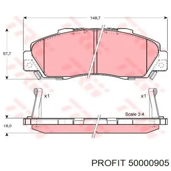 Гальмівні колодки Profit 50000905 ціна, від 22.66 USD