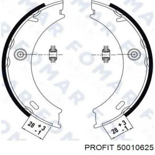 Колодки ручника / стоянкового гальма Profit 50010625 ціна, від 16.93 USD
