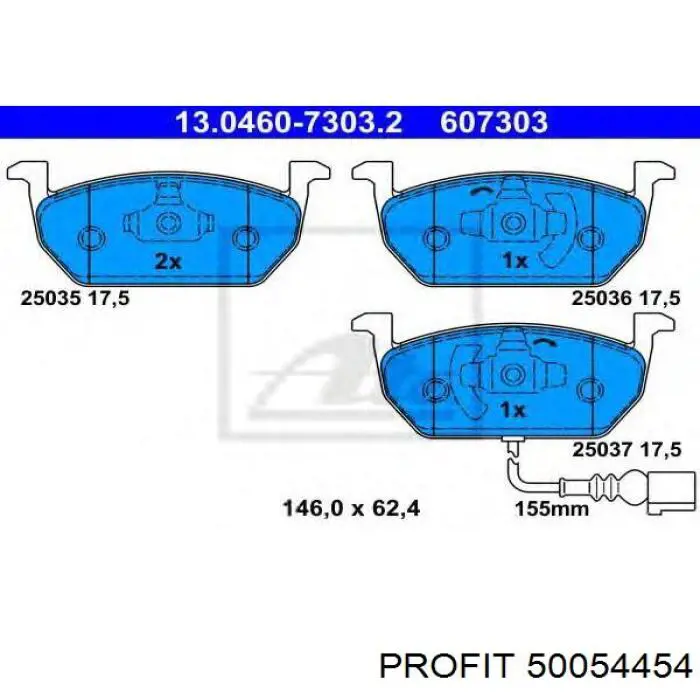 Колодки гальмівні передні, дискові 50054454 Profit