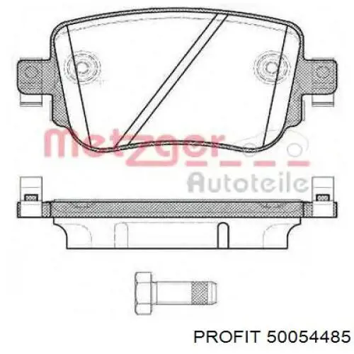 Колодки гальмові задні, дискові 50054485 Profit