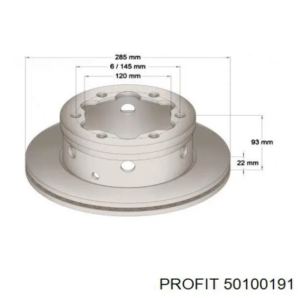 Диск гальмівний задній 50100191 Profit