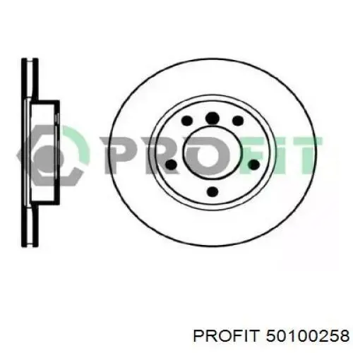 Диск гальмівний передній 50100258 Profit