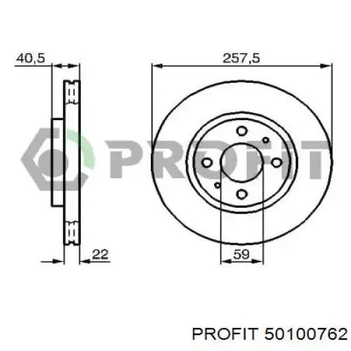 Диск гальмівний передній 50100762 Profit