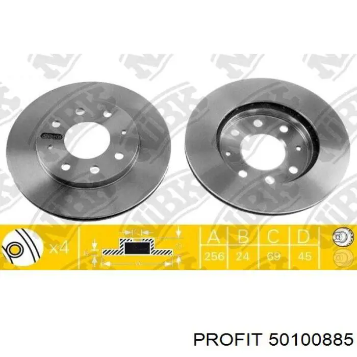 Диск переднього гальма Profit 50100885 ціна, від 30.93 USD