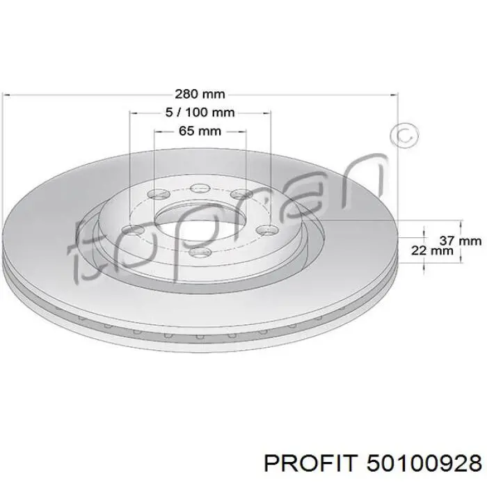 Диск гальмівний передній 50100928 Profit