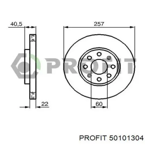 Диск гальмівний передній 50101304 Profit