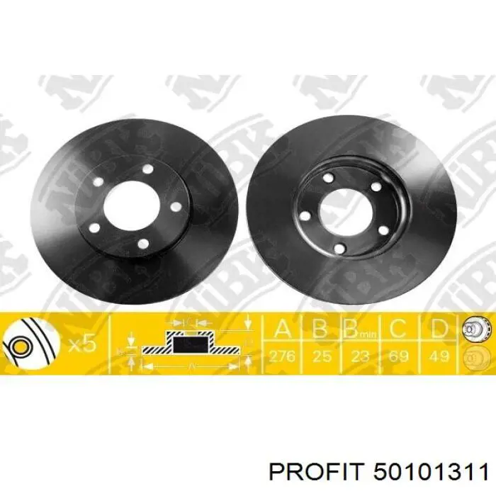 Гальмівні диски передні 50101311 Profit