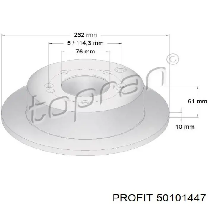 Диск гальмівний задній 50101447 Profit