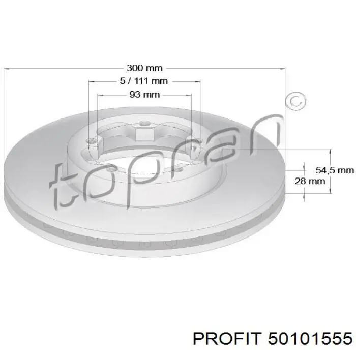 Диск переднього гальма Profit 50101555 ціна, від 50.79 USD