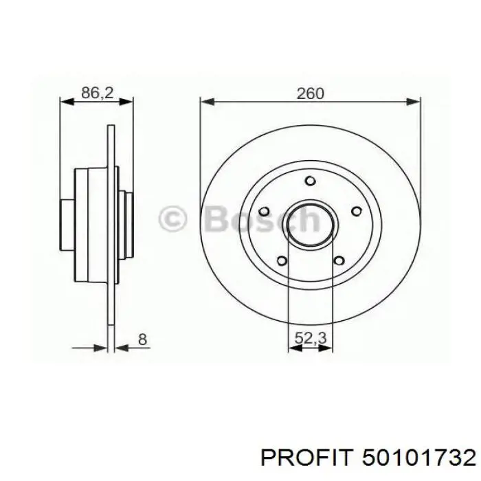 Диск гальмівний задній 50101732 Profit