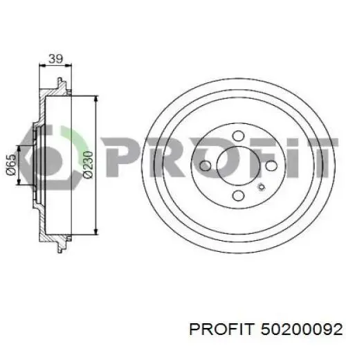 Барабан гальмівний задній 50200092 Profit
