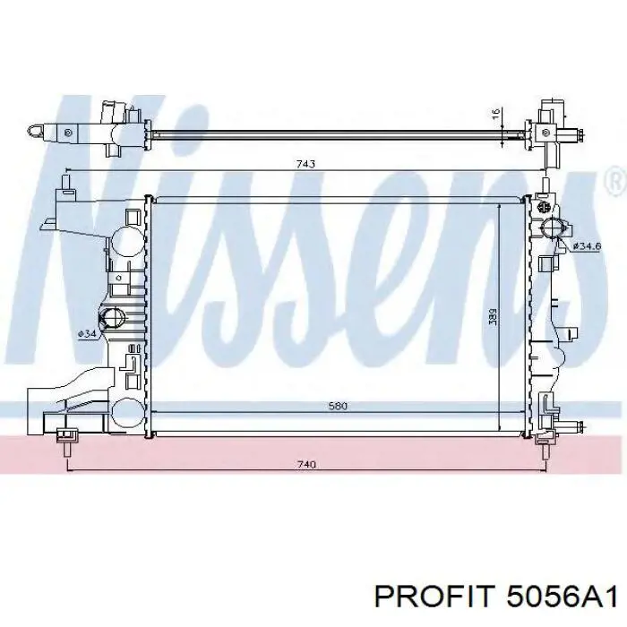 5056A1 Profit радіатор охолодження двигуна