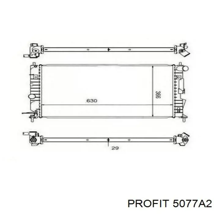 5077A2 Profit Радіатор охолодження двигуна
