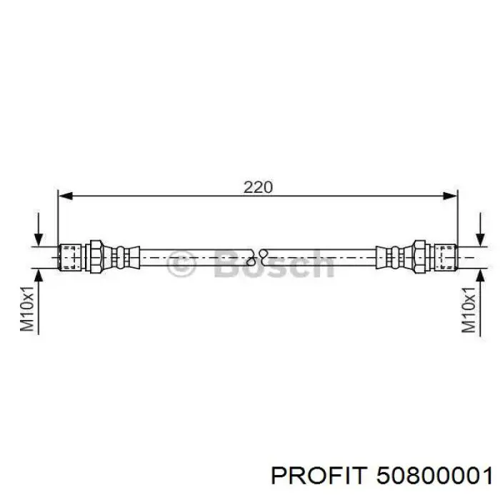 Шланг гальмівний передній Profit 50800001 ціна, від 5.58 USD