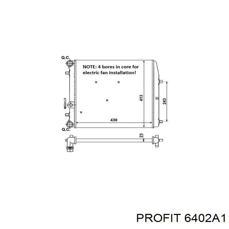 6402A1 Profit Радіатор охолодження двигуна