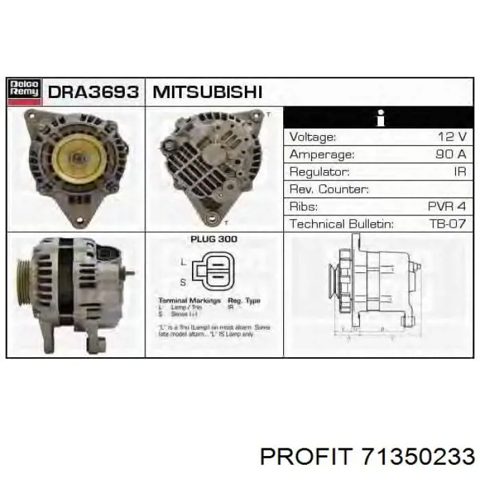Реле-регулятор генератора, (реле зарядки) Mitsubishi Lancer 6 (CK/PA) (Міцубісі Лансер)