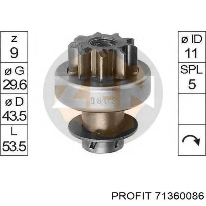 Бендикс Toyota 280110T070 ціна, від 14.50 USD