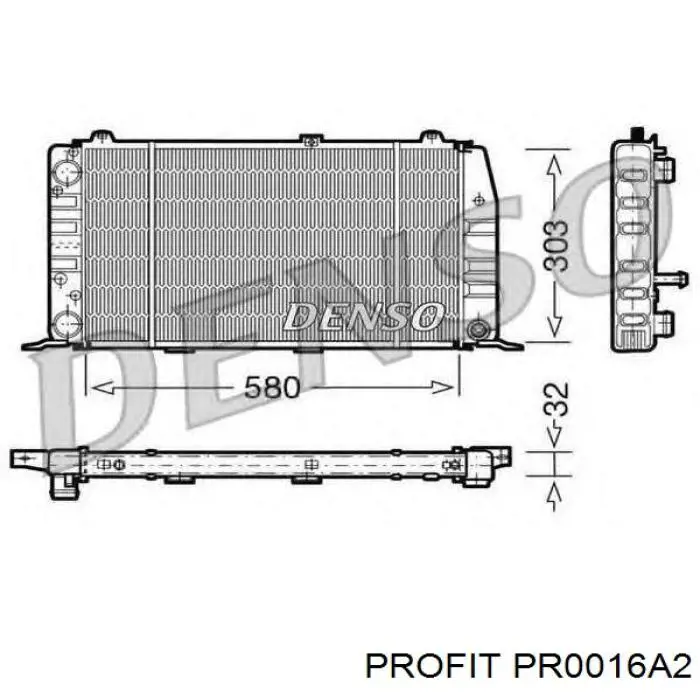 Радіатор охолодження двигуна PR0016A2 Profit