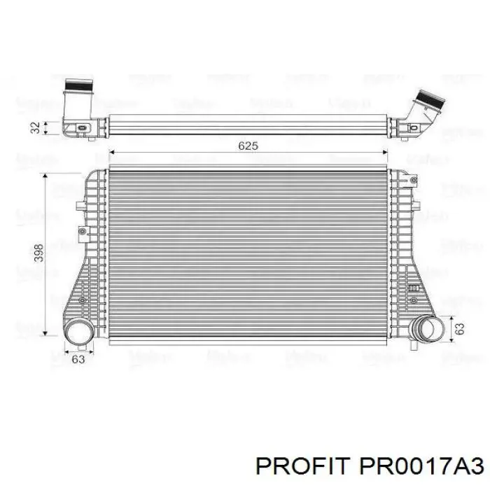 Радіатор интеркуллера PR0017A3 Profit