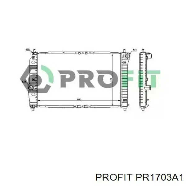 Радіатор охолодження двигуна PR1703A1 Profit