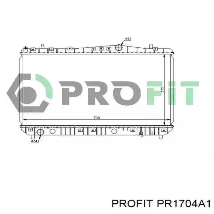 PR1704A1 Profit Радіатор охолодження двигуна