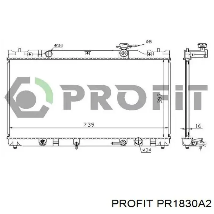PR1830A2 Profit Радіатор охолодження двигуна