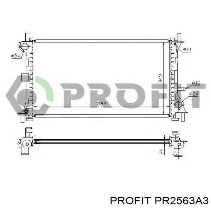 Радіатор охолодження двигуна PR2563A3 Profit