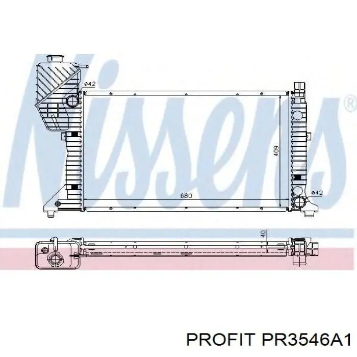 PR3546A1 Profit Радіатор охолодження двигуна