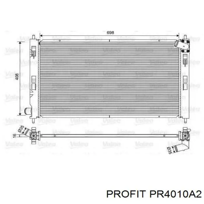 Радіатор охолодження двигуна PR4010A2 Profit