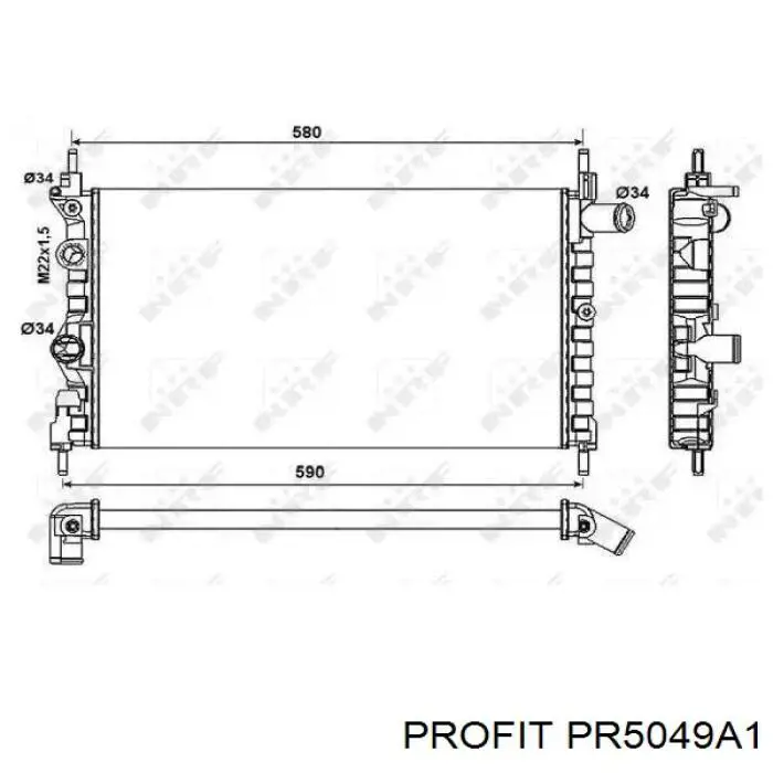 Радіатор охолодження двигуна PR5049A1 Profit