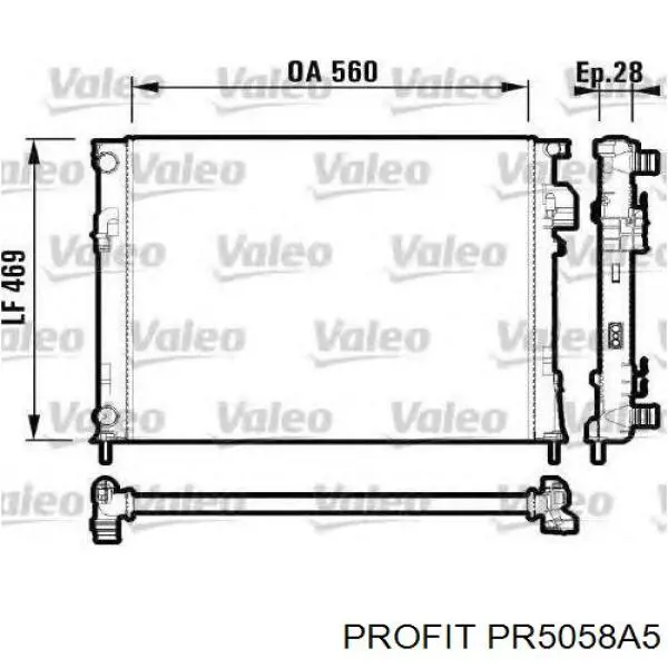 Радіатор охолодження двигуна PR5058A5 Profit