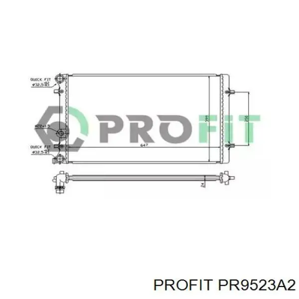 Радіатор охолодження двигуна PR9523A2 Profit