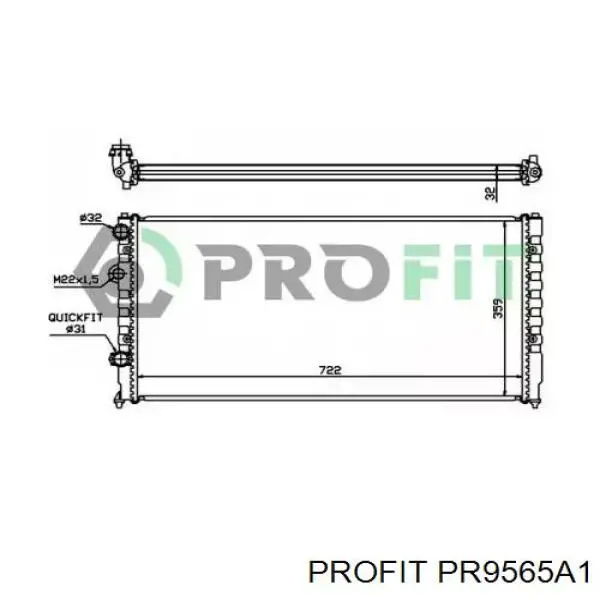 Купити PR9565A1 Profit Радіатор двигуна