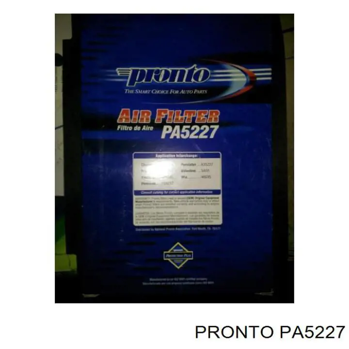 PA5227 Pronto Повітряний фільтр двигуна