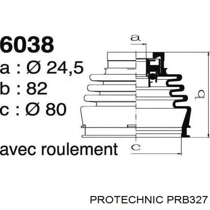 Купити PRB327 Protechnic Пильник шарніра кутових швидкостей внутрішній передній