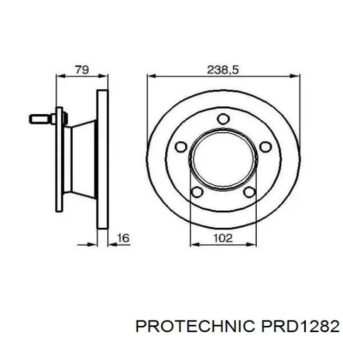 Гальмівні диски передні PRD1282 Protechnic