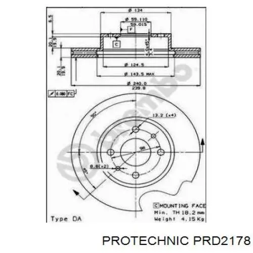 Гальмівні диски передні 1525129 Ford