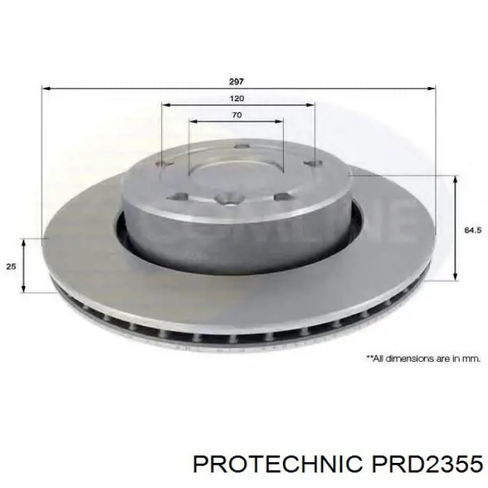 Гальмівні диски передні PRD2355 Protechnic