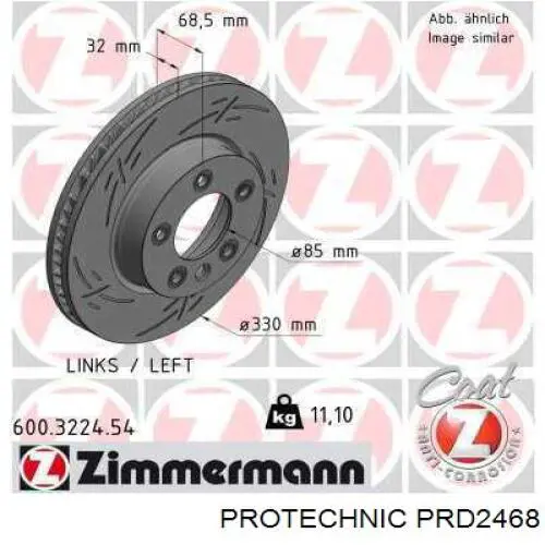 PRD2468 Protechnic Гальмо дискове переднє