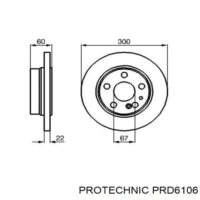 Задні дискові гальма Protechnic PRD6106 ціна, від 42.92 USD