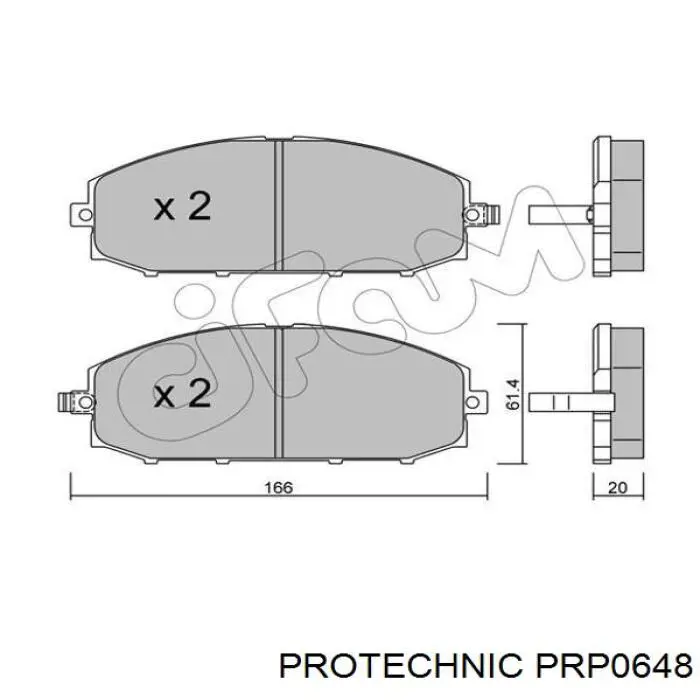 Купити PRP0648 Protechnic Колодки гальмівні передні, дискові