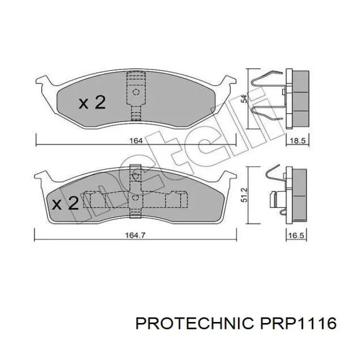PRP1116 Protechnic колодки гальмівні передні, дискові